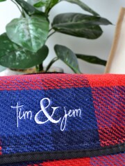 Solesmith Red Tartan Personalised Picnic Blanket - Image 3 of 4