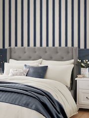 Laura Ashley Midnight Seapsray Denwick Stripe A4 Wallpaper Sample - Image 1 of 2