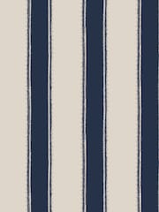 Laura Ashley Midnight Seapsray Denwick Stripe A4 Wallpaper Sample - Image 2 of 2
