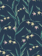 Laura Ashley Midnight Seaspray Fulwell Fuscia A4 Wallpaper Sample - Image 2 of 2