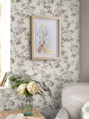 Laura Ashley Natural Rosamund A4 Wallpaper Sample - Image 1 of 2