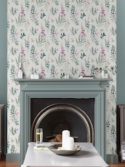 Laura Ashley Violet Meadowvale Sprigs A4 Wallpaper Sample - Image 1 of 2