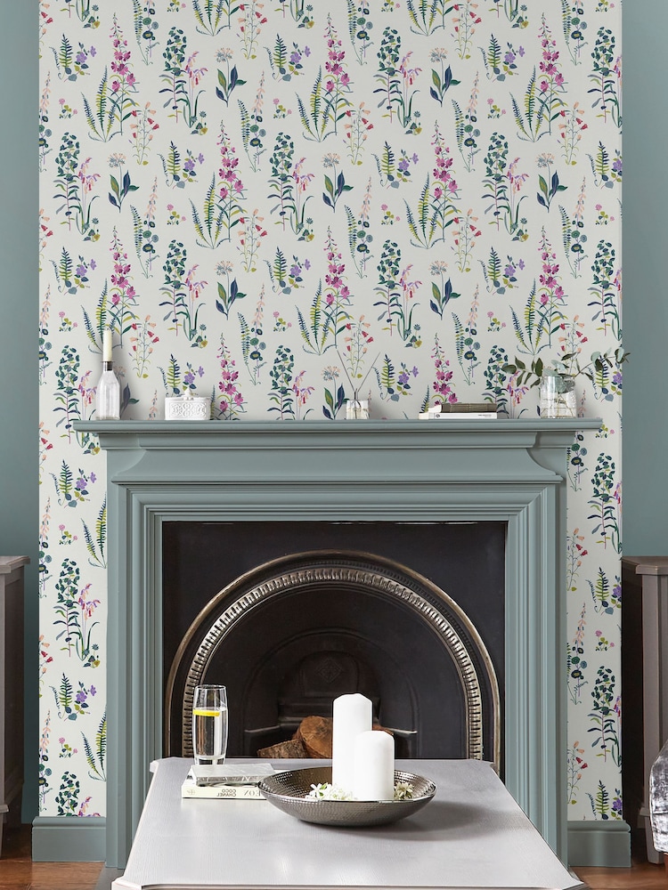 Laura Ashley Violet Meadowvale Sprigs A4 Wallpaper Sample - Image 1 of 2