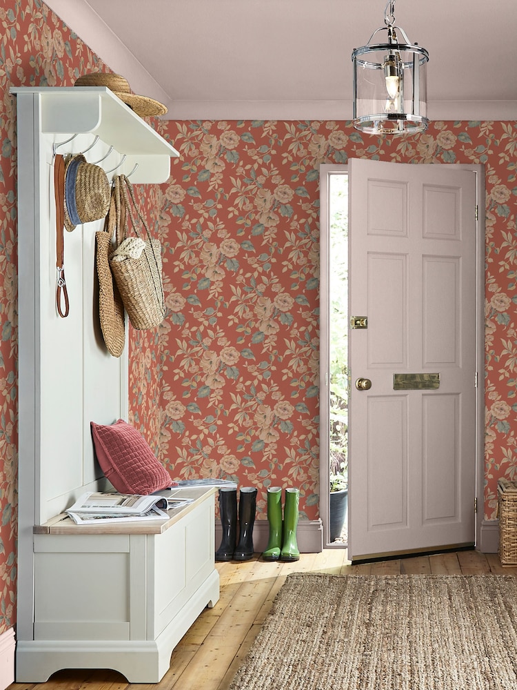 Laura Ashley Terracotta Alyworth Trail A4 Wallpaper Sample - Image 1 of 2