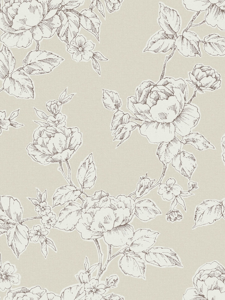 Laura Ashley Natural Pollington Roses A4 Wallpaper Sample - Image 1 of 2