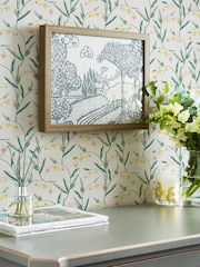 Laura Ashley Pale Slate Grey Fulwell Fuscia A4 Wallpaper Sample - Image 1 of 2