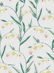 Laura Ashley Pale Slate Grey Fulwell Fuscia A4 Wallpaper Sample - Image 2 of 2