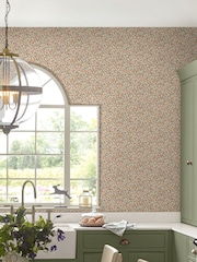 Laura Ashley Terracotta Devrons Grove A4 Wallpaper Sample - Image 1 of 2