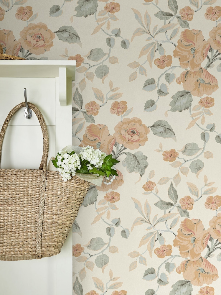 Laura Ashley Apricot Alyworth Trail A4 Wallpaper Sample - Image 1 of 2