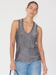 Religion Silver Metallic Tanzanite Vest Top - Image 2 of 6