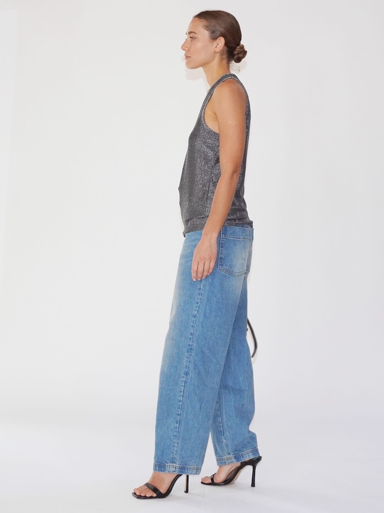 Religion Silver Metallic Tanzanite Vest Top - Image 6 of 6