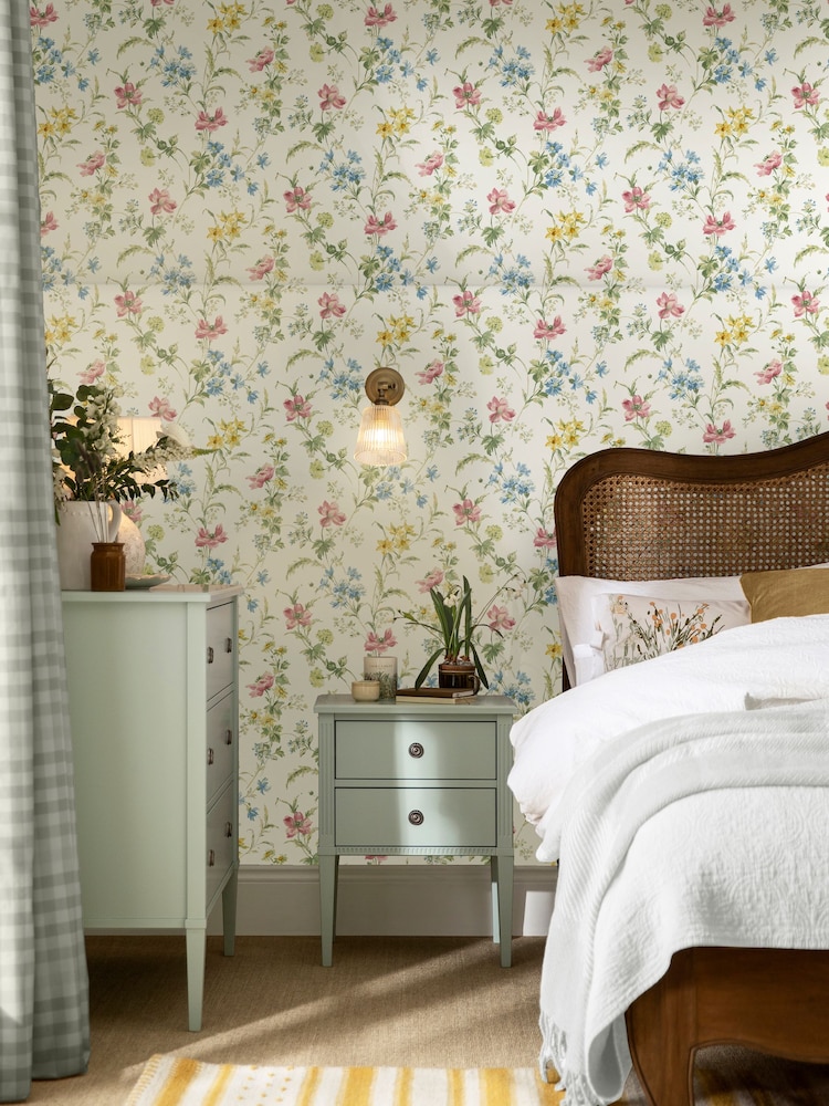 Laura Ashley Multi Poppy Meadow A4 Wallpaper Sample - Image 1 of 2