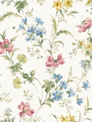 Laura Ashley Multi Poppy Meadow A4 Wallpaper Sample - Image 2 of 2
