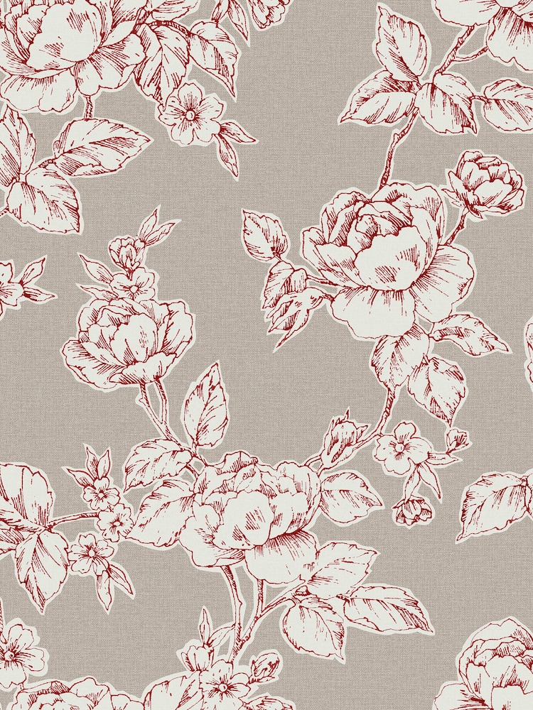 Laura Ashley Dark Dove Grey Pollington Roses A4 Wallpaper Sample - Image 2 of 2