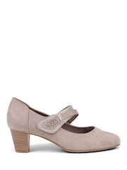 Pavers Natural Embellished Strap Mary Janes Shoes - Image 1 of 5