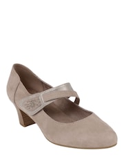 Pavers Natural Embellished Strap Mary Janes Shoes - Image 2 of 5