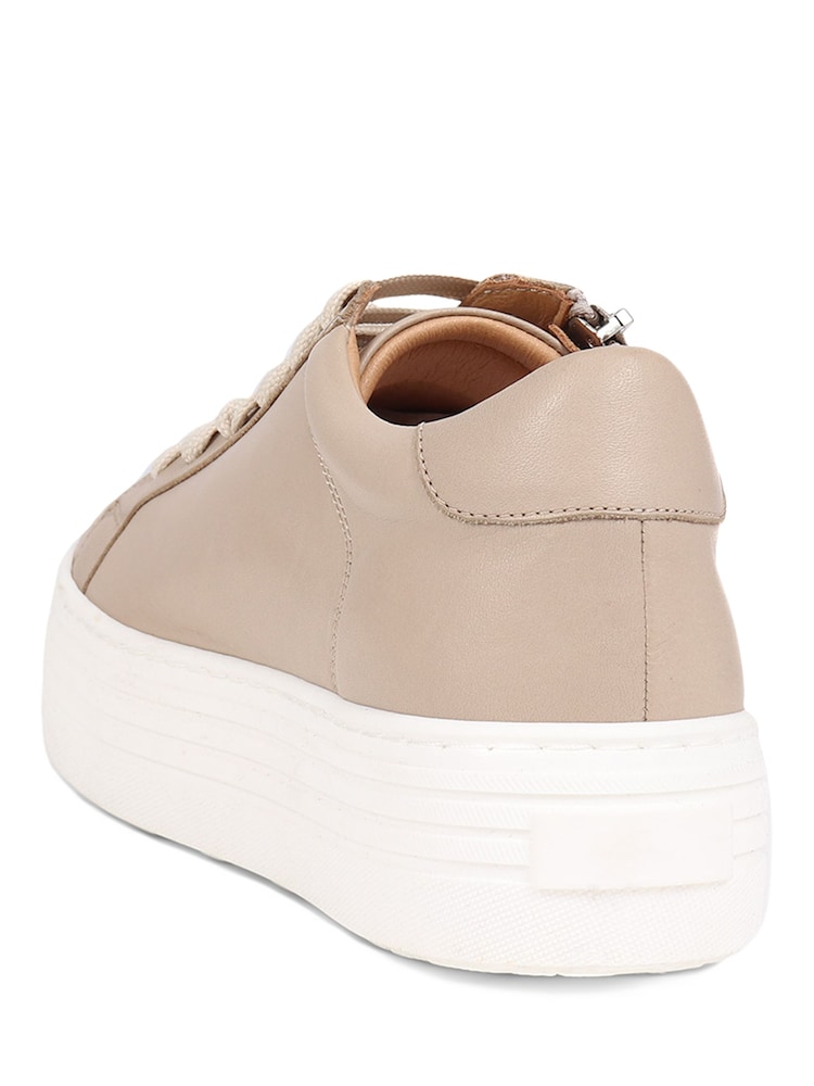 Jones Bootmaker Stone Amaliada Leather Platform Trainers - Image 4 of 6