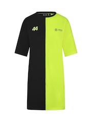 Fanatics Womens Yellow/Black Mercedes AMG Petronas F1 Lewis Hamilton 44 T-Shirt Dress - Image 2 of 3