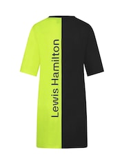 Fanatics Womens Yellow/Black Mercedes AMG Petronas F1 Lewis Hamilton 44 T-Shirt Dress - Image 3 of 3
