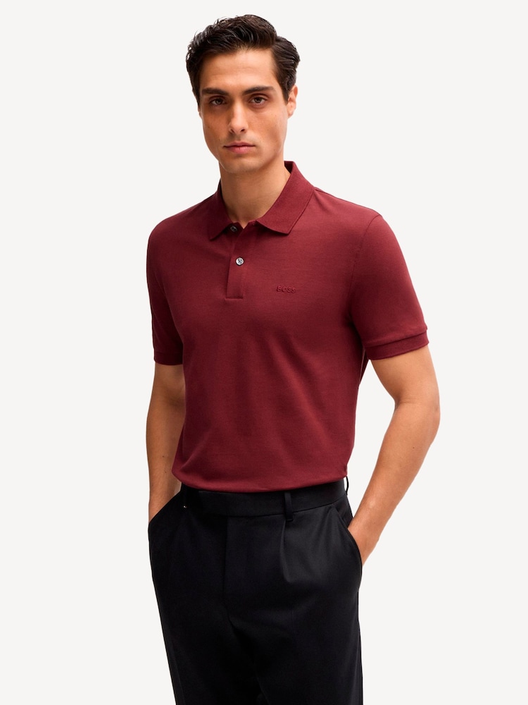 BOSS Red 100% Cotton Embroidered Logo Polo Shirt - Image 1 of 5