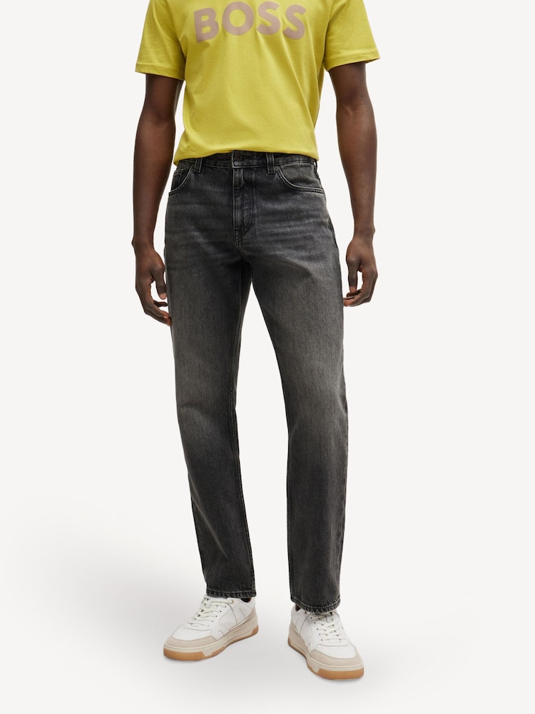 BOSS Grey Regular Fit Jeans in Rigid Denim - Image 1 of 5