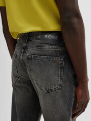 BOSS Grey Regular Fit Jeans in Rigid Denim - Image 4 of 5