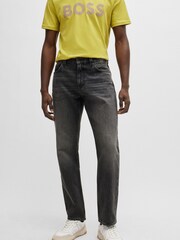 BOSS Grey Regular Fit Jeans in Rigid Denim - Image 5 of 5
