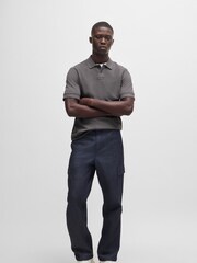 BOSS Light Grey 100% Cotton Pique Polo Shirt - Image 3 of 5