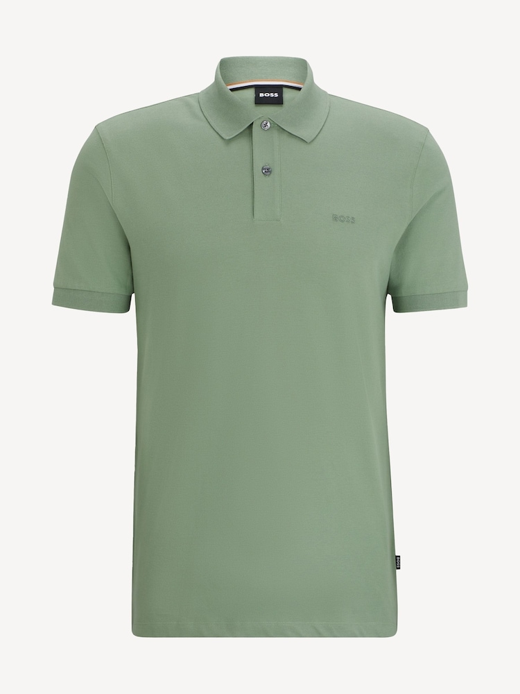BOSS Green Cotton Embroidered Logo Polo Shirt - Image 5 of 5