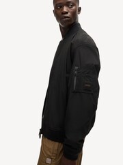 BOSS Black Water-Repellent Jacket With Zipped Sleeve Pocket - Image 4 of 7
