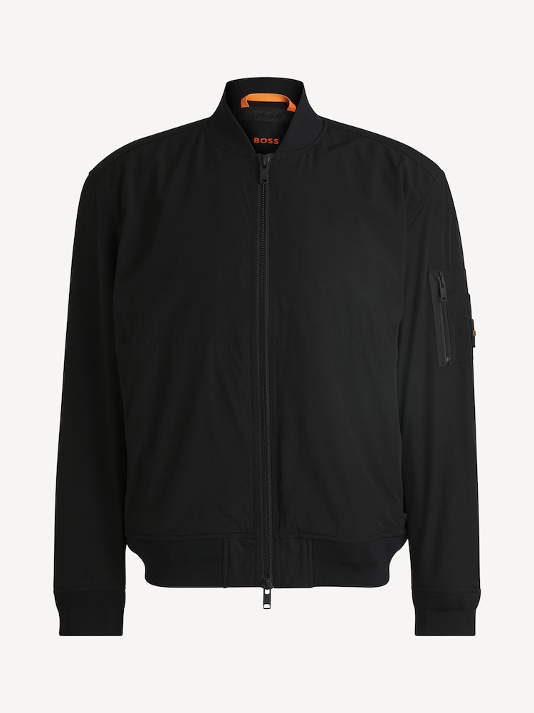 BOSS Black Water-Repellent Jacket With Zipped Sleeve Pocket - Image 7 of 7