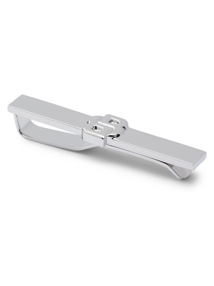 BOSS Silver Brass Tie Clip With Double B Monogram - Image 1 of 2