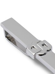BOSS Silver Brass Tie Clip With Double B Monogram - Image 2 of 2