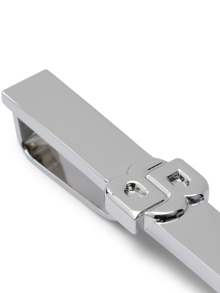 BOSS Silver Brass Tie Clip With Double B Monogram - Image 2 of 2