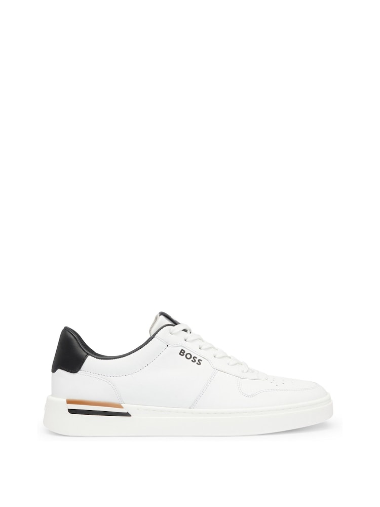 Bela - BOSS Signature Detail Cupsole Trainers in Leather - Slika 1 iz 5