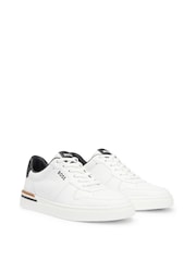 Bela - BOSS Signature Detail Cupsole Trainers in Leather - Slika 2 iz 5