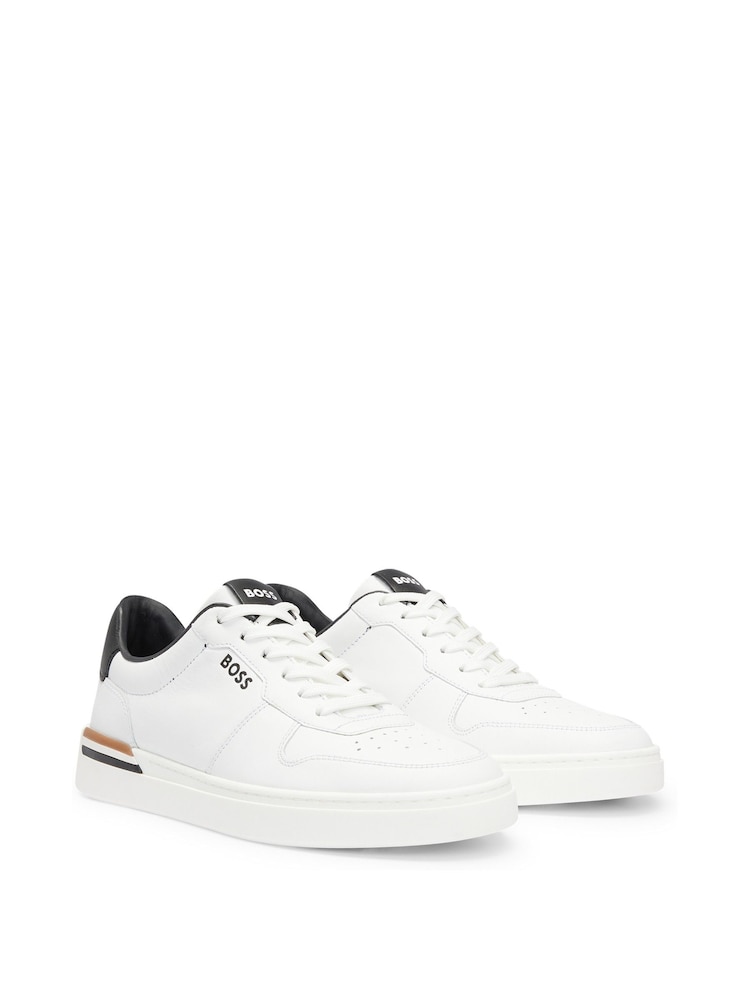 Bela - BOSS Signature Detail Cupsole Trainers in Leather - Slika 2 iz 5