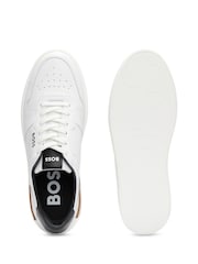 Bela - BOSS Signature Detail Cupsole Trainers in Leather - Slika 4 iz 5