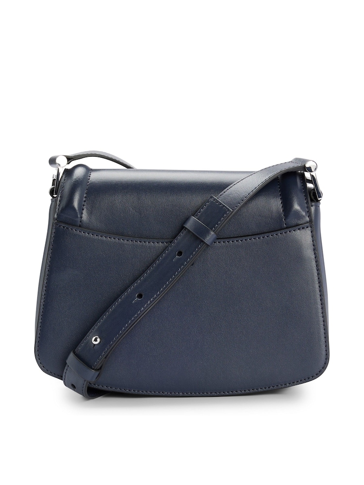 BOSS Blue Signature Hardware Saddle Bag In Leather - Image 2 of 4 BOSS Blue Signature Hardware Saddle Bag In Leather - Image 2 of 4