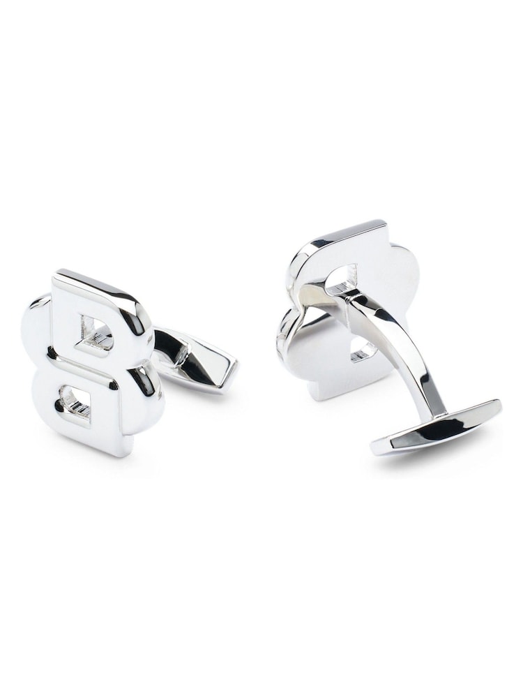 BOSS Silver Cufflinks With Double-Monogram Head - Image 1 of 3
