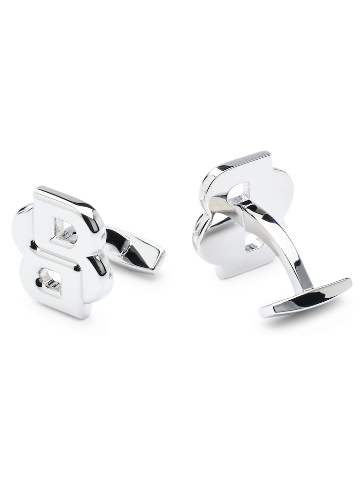 BOSS Silver Cufflinks With Double-Monogram Head - Image 2 of 3