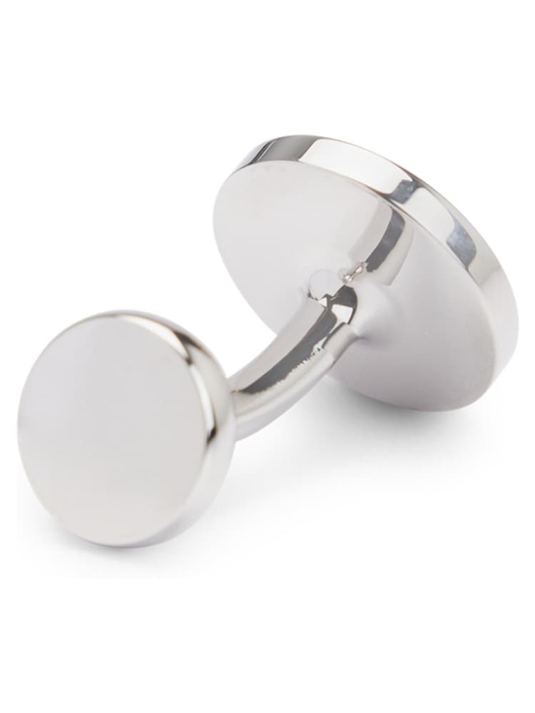 BOSS Silver Round Cufflinks With Engraved Logo - Image 2 of 2