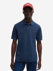 BOSS Dark Blue 100% Cotton Pique Polo Shirt - Image 1 of 3