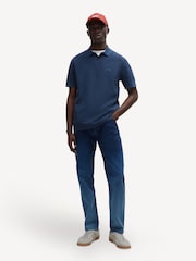 BOSS Dark Blue 100% Cotton Pique Polo Shirt - Image 2 of 3