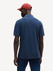 BOSS Dark Blue 100% Cotton Pique Polo Shirt - Image 3 of 3