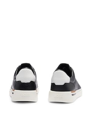 črna - BOSS Signature Detail Cupsole Trainers in Leather - Slika 3 iz 5