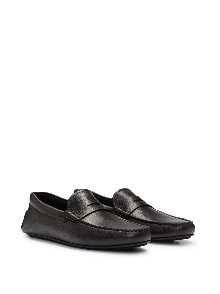 BOSS Logo-Strap Driver in Grained Leather Shoes - Bild 2 von 5