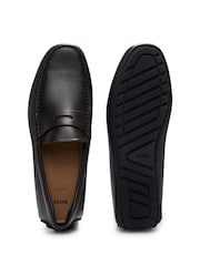 BOSS Logo-Strap Driver in Grained Leather Shoes - Bild 4 von 5