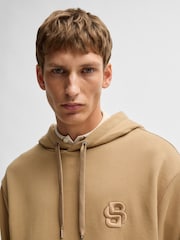 BOSS Natural 100% Cotton Terry Hoodie With Double B - Image 4 of 5