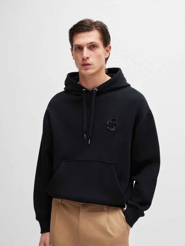 BOSS Black 100% Cotton Terry Hoodie With Double B - Image 1 of 5
